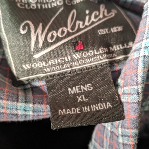 Woolrich Men's Button Down Shirt Size XL Teal - Picture 3 of 4